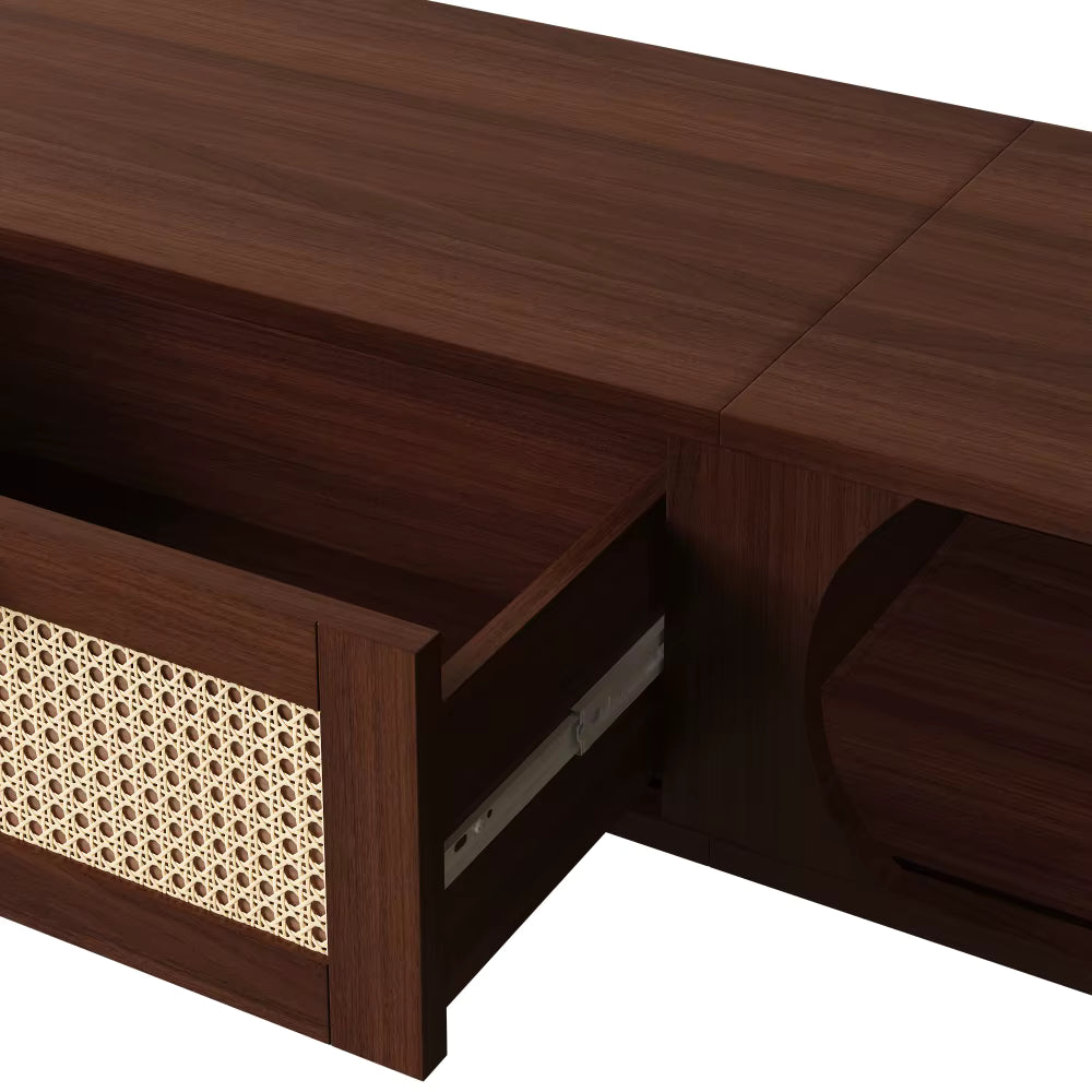Meuble TV Design Vintage en Bois Noyer