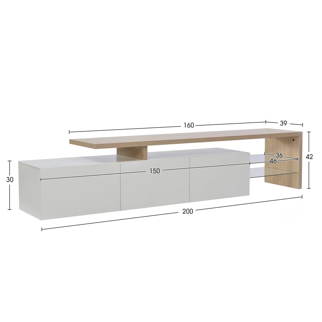 Meuble TV Design Moderne avec Éclairage LED