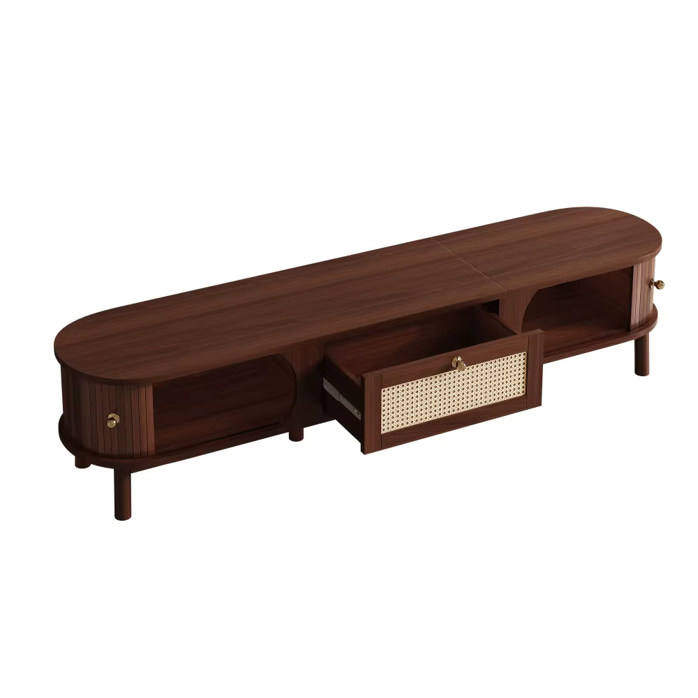 Meuble TV Design Vintage en Bois Noyer