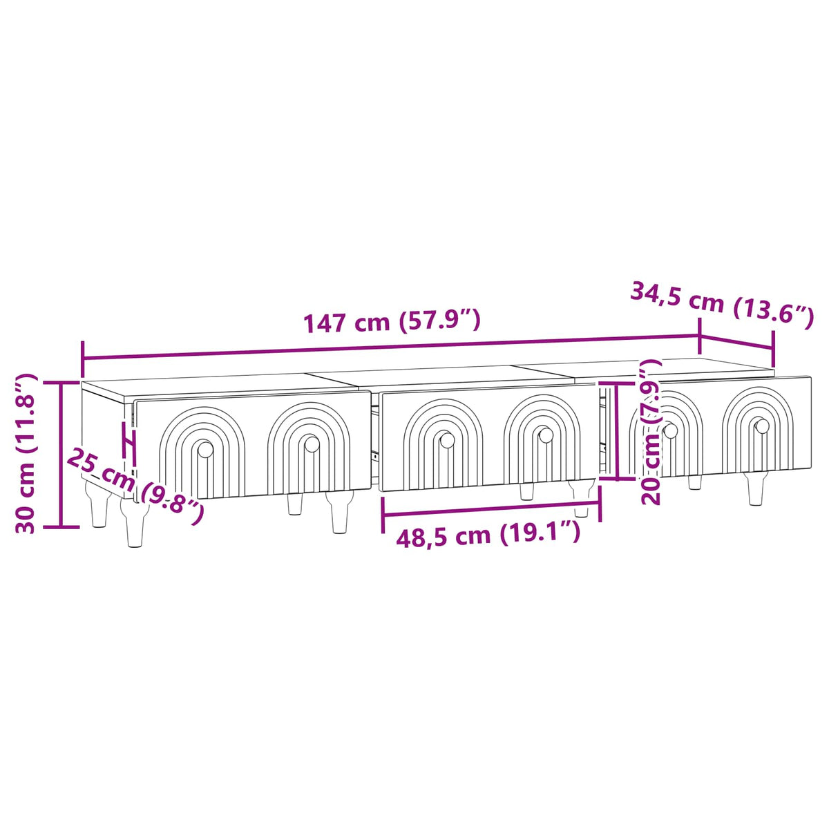 Meuble TV Blanc Mat / Victoria