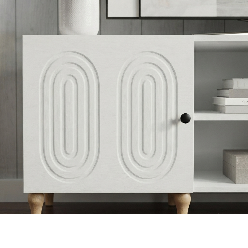 Meuble TV Blanc Minimaliste / Louis