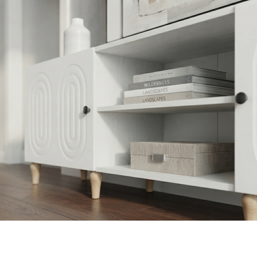 Meuble TV Blanc Minimaliste / Louis