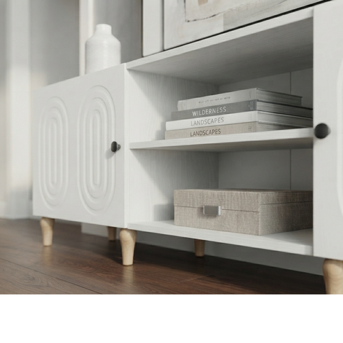 Meuble TV Blanc Minimaliste / Louis