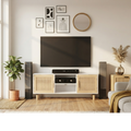 Meuble TV Blanc et Rotin / Clovis