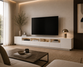 Meuble TV Bois Blanc avec LED 260 cm