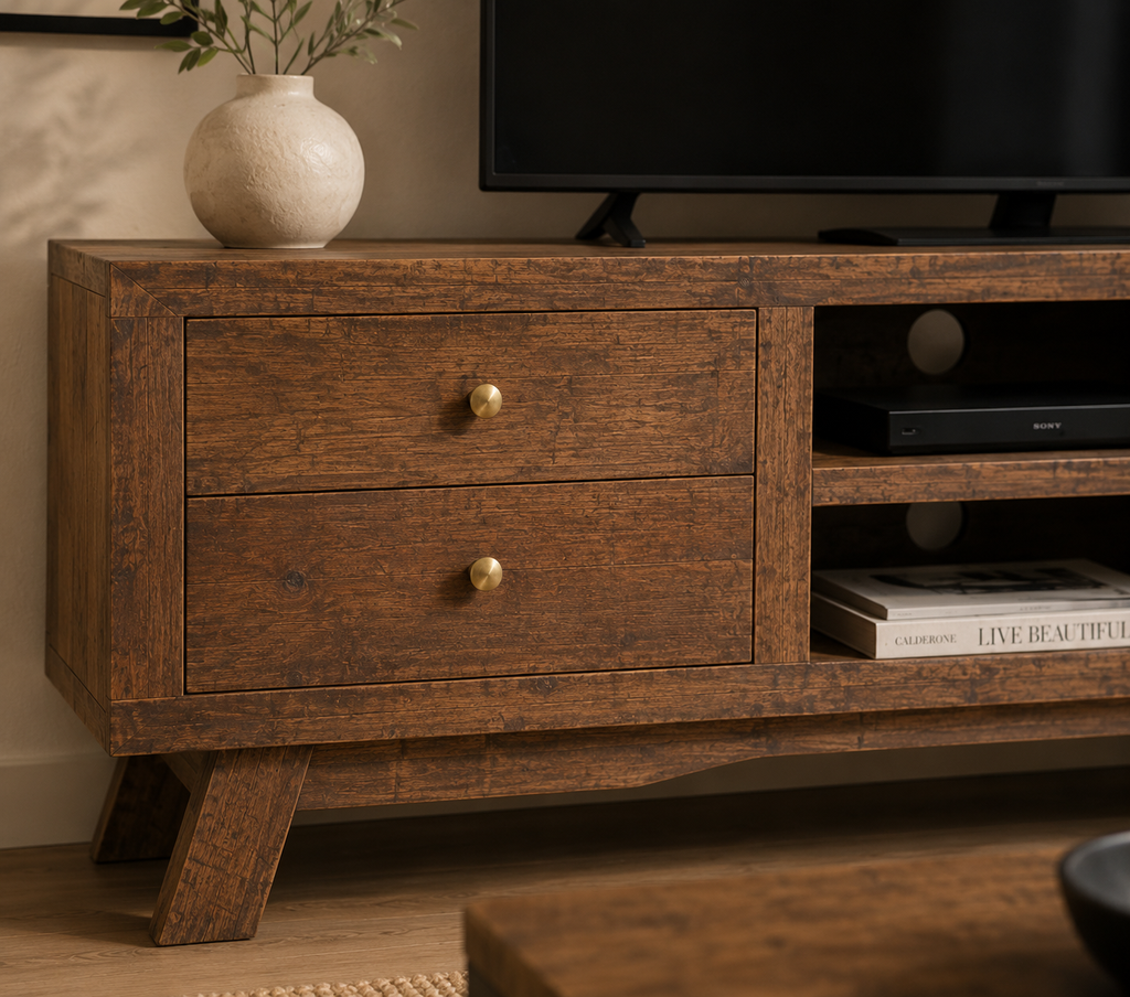 Meuble TV Bois de Manguier Vintage 110 cm