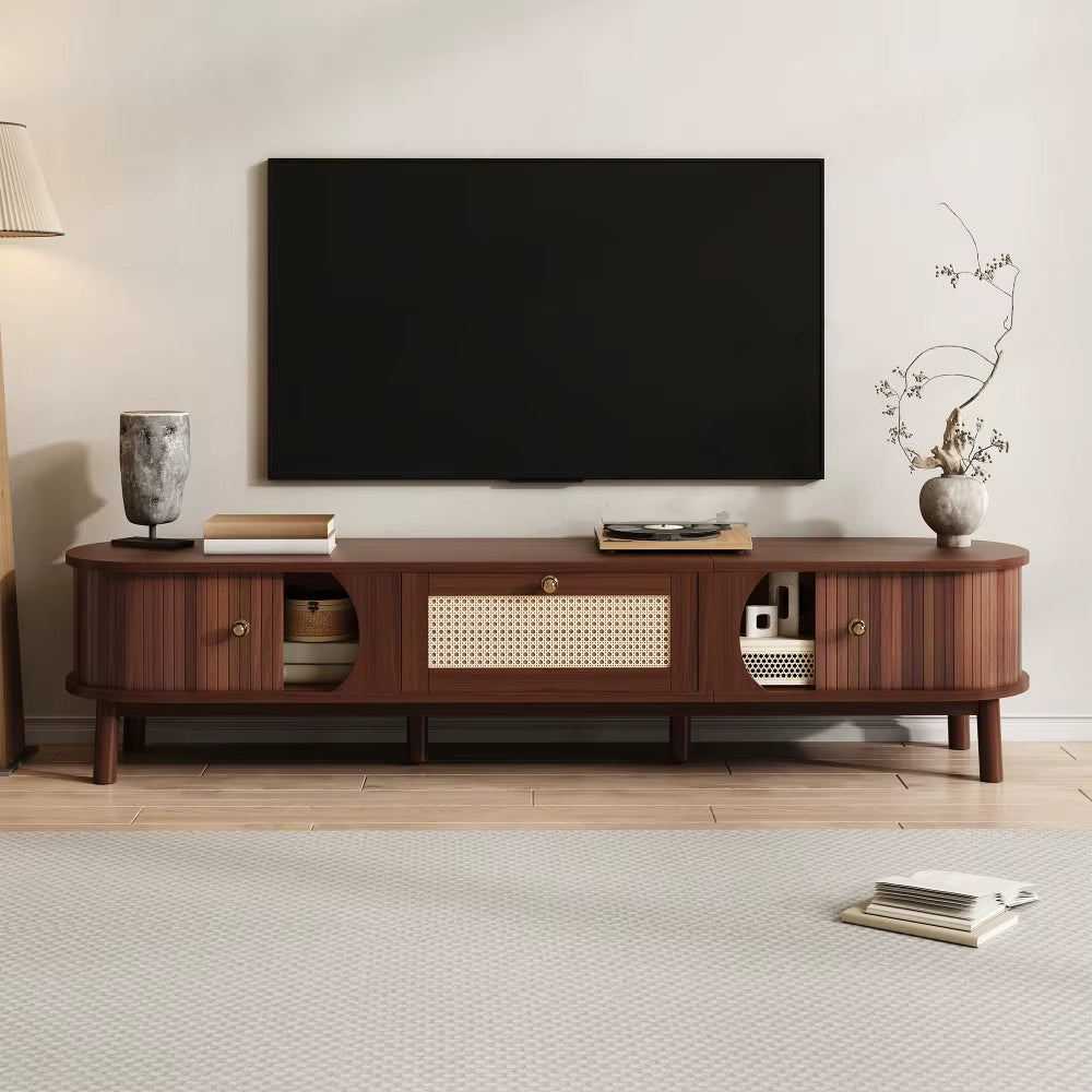 Meuble TV Design Vintage en Bois Noyer