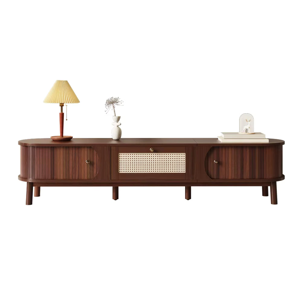 Meuble TV Design Vintage en Bois Noyer