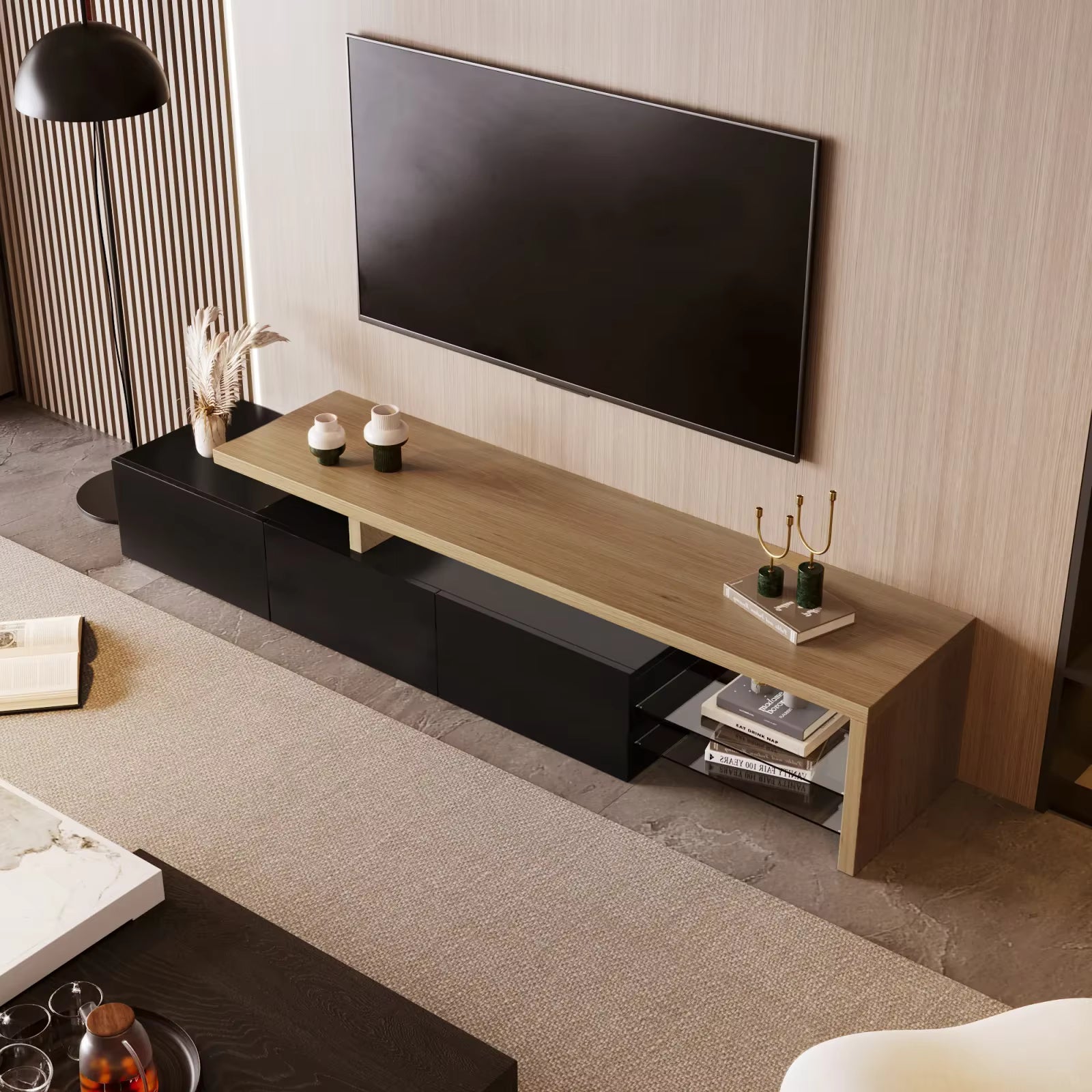 Meuble TV Design Moderne avec Éclairage LED
